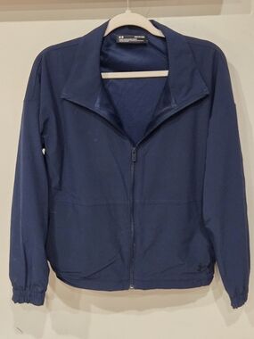 Under Armour Women's Navy Blue Full-Zip Bomber Jacket